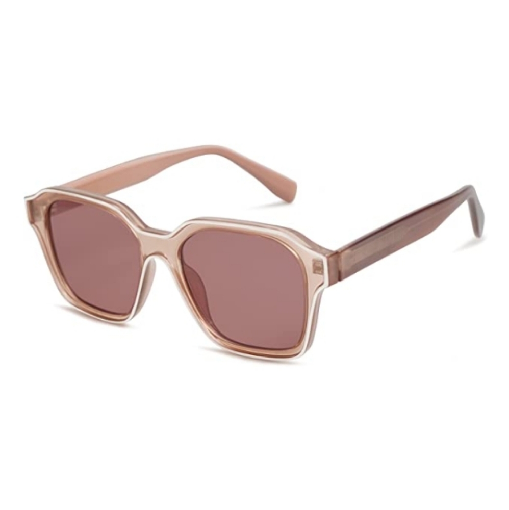Brown Square Sunglasses Retro Trendy UV400 Protection - Picture 4 of 4